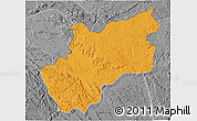 Political 3D Map of Luozi, desaturated