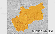 Political 3D Map of Luozi, lighten, desaturated