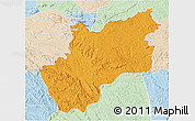 Political 3D Map of Luozi, lighten