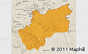 Political 3D Map of Luozi, shaded relief outside