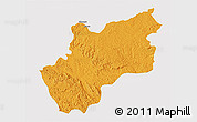 Political 3D Map of Luozi, single color outside