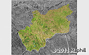 Satellite 3D Map of Luozi, desaturated