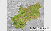 Satellite 3D Map of Luozi, lighten, desaturated