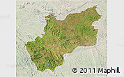 Satellite 3D Map of Luozi, lighten