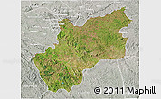 Satellite 3D Map of Luozi, lighten, semi-desaturated