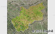 Satellite 3D Map of Luozi, semi-desaturated