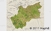 Satellite 3D Map of Luozi, shaded relief outside