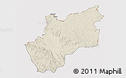 Shaded Relief 3D Map of Luozi, cropped outside
