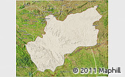 Shaded Relief 3D Map of Luozi, satellite outside