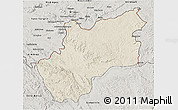 Shaded Relief 3D Map of Luozi, semi-desaturated