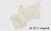 Shaded Relief 3D Map of Luozi, single color outside
