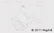 Silver Style 3D Map of Luozi, single color outside