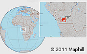 Gray Location Map of Luozi