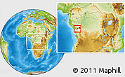 Physical Location Map of Luozi, highlighted grandparent region, within the entire country