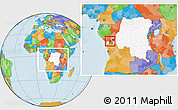 Political Location Map of Luozi, highlighted country, highlighted parent region, within the entire country