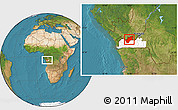 Satellite Location Map of Luozi, highlighted grandparent region