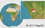 Satellite Location Map of Luozi, highlighted parent region