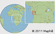 Savanna Style Location Map of Luozi, within the entire country