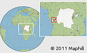 Savanna Style Location Map of Luozi, highlighted country, highlighted parent region, within the entire country