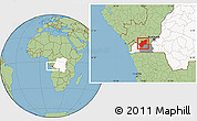 Savanna Style Location Map of Luozi, highlighted country, highlighted parent region