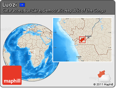Shaded Relief Location Map of Luozi