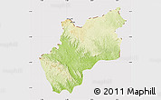 Physical Map of Luozi, cropped outside