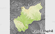 Physical Map of Luozi, darken, desaturated