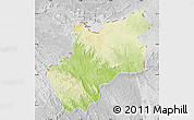 Physical Map of Luozi, lighten, desaturated