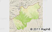 Physical Map of Luozi, shaded relief outside