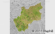 Satellite Map of Luozi, lighten, desaturated