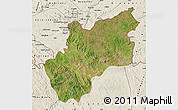 Satellite Map of Luozi, shaded relief outside