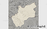 Shaded Relief Map of Luozi, darken, semi-desaturated