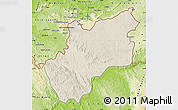 Shaded Relief Map of Luozi, physical outside