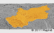 Political Panoramic Map of Luozi, desaturated