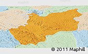 Political Panoramic Map of Luozi, lighten