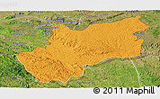 Political Panoramic Map of Luozi, satellite outside