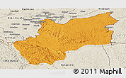Political Panoramic Map of Luozi, shaded relief outside