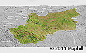 Satellite Panoramic Map of Luozi, lighten, desaturated