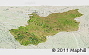 Satellite Panoramic Map of Luozi, lighten