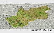 Satellite Panoramic Map of Luozi, lighten, semi-desaturated