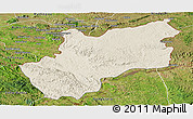 Shaded Relief Panoramic Map of Luozi, satellite outside