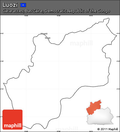Blank Simple Map of Luozi, cropped outside