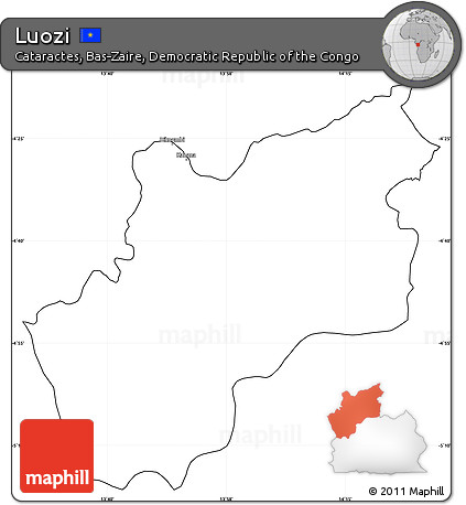 Blank Simple Map of Luozi, cropped outside
