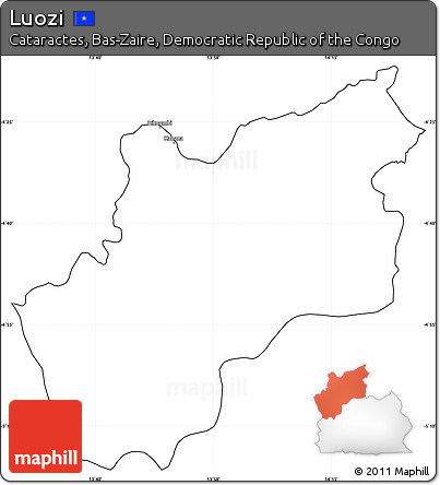 Blank Simple Map of Luozi, cropped outside