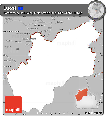 Gray Simple Map of Luozi