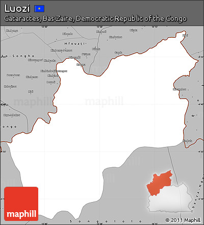 Gray Simple Map of Luozi