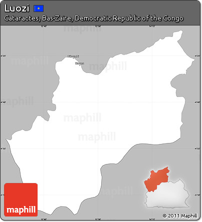 Gray Simple Map of Luozi, single color outside