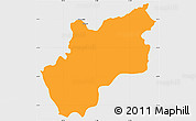Political Simple Map of Luozi, single color outside