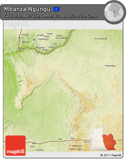 Physical 3D Map of Mbanza-Ngungu