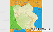 Physical 3D Map of Mbanza-Ngungu, political outside